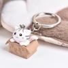 Practical Lovely Animal Happy Cats Keychain Small Pendant Versatile Daily Accessories for Home and Office Decoration