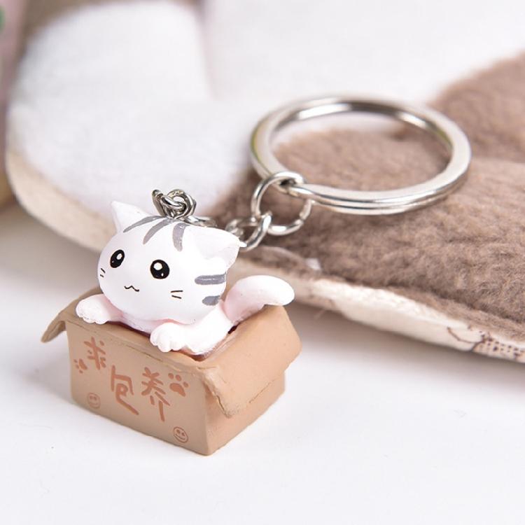 Practical Lovely Animal Happy Cats Keychain Small Pendant Versatile Daily Accessories for Home and Office Decoration