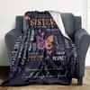 1pc To Sister Quotes Blanket, Lightweight Flannel Throw For Sofa, Bed, Travel, Camping, Livingroom, Office, Couch, Chair, And Bed,