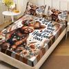 3pcs Cartoon Highland Cow Print Coreless Bed Sheet Set Multi Size Bedcover Bedroom Dormitory Bedding Decoration Machine Washable