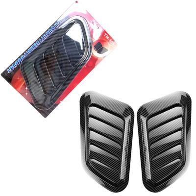 A Pair of General Motors Decorative Airflow Fake Intake Hood Engine Decorative Cover Stickers Made of Carbon Fiber or Black