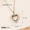Gold & Silver Plated Rainbow CZ Hollow Heart Necklace, Delicate Jewelry for Women