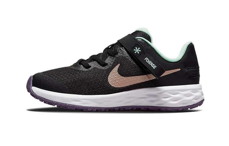 

Nike REVOLUTION 6 Flyease Recyclable Material Low top Kids Running Shoes Black Green Brown Children Aged 3 7 Years Old DD1114-005 28