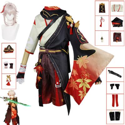   Kaedehara Kazuha Cosplay Costume Red Uniform Suits Halloween Carnival Samurai Clothes Anime