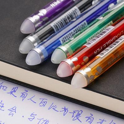 1 Set Blau/Schwarz/Rot/Grün/Orange/Lila Tinte Schreib Gelstifte 6 Farben Neutral Radierbarer Stift Waschbarer Griff Schulbedarf