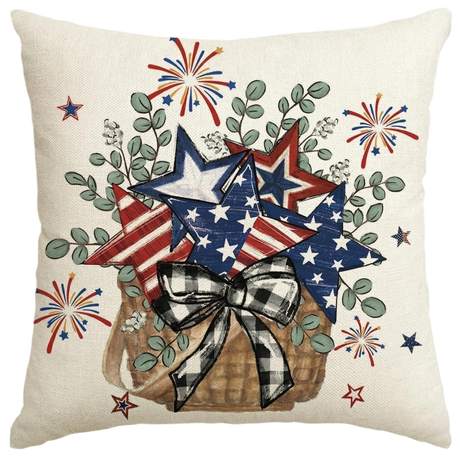Independence Day Flag English Pillowcase Living Room Bedroom European And American Linen Throw Pillow One Size