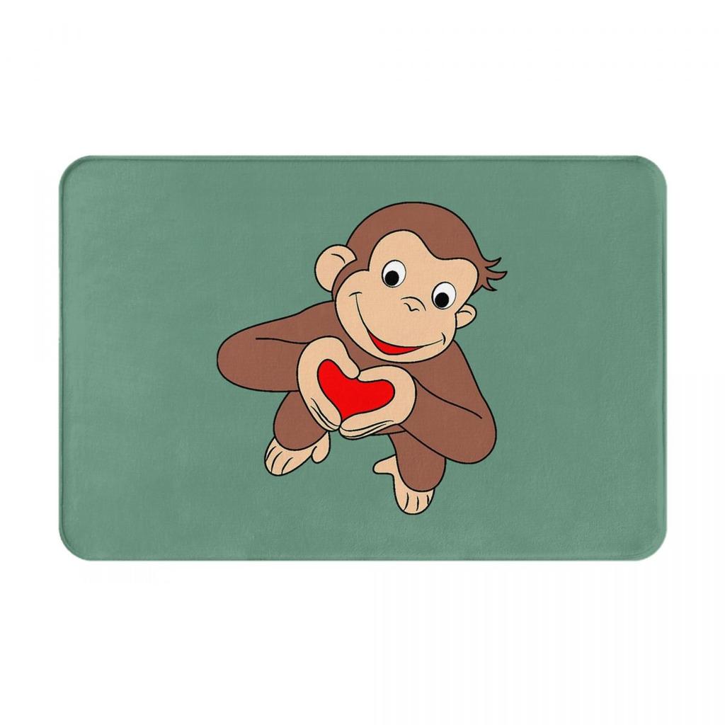 Curious George Cartoon Doormat Kitchen Entrance Home Floor Mat Non-slip Carpet Rug for Balcony Footpad Mats
