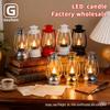 Retro Style Small Lantern Christmas Decoration Pony Lantern LED Candle Kerosene Lamp