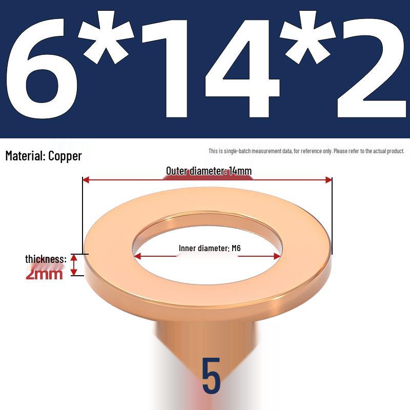National Standard Red Copper Gasket Seal Ring and Flat Washer M3-M60mm for Marine Instruments