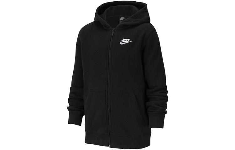 

Nike Sweatshirt Casual Fleece Lined Zippers Open Collar Hooded Black Kids BV3699-010 M