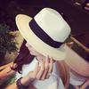 Big Brimmed Straw Hat Summer Outdoor Sports Beach Hat Sunshade Sun Protection Hat Women Flat Edge Jazz Top Hat Tide