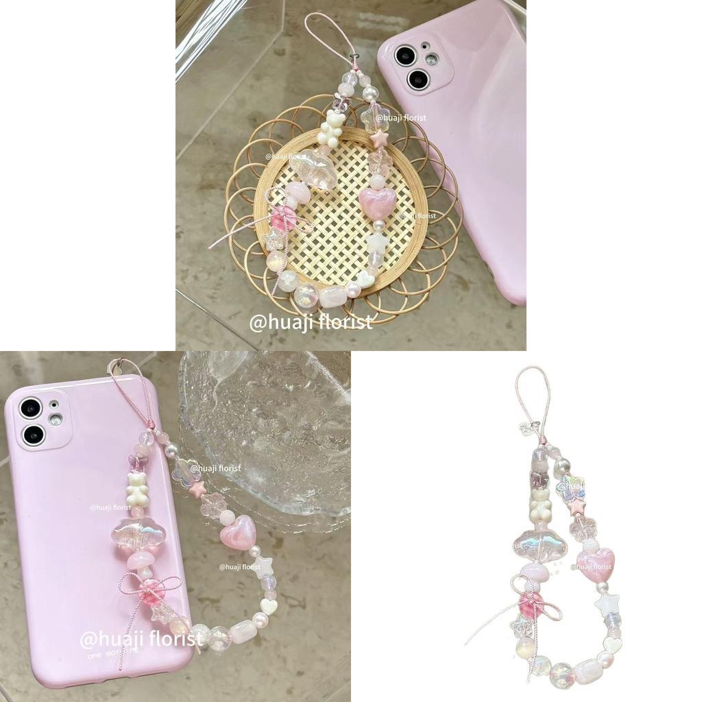 Girl Heart Cloud Phone Strap With Pvc Cord For Mobile Phone Decoration