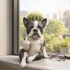 Grappige Bloempot, Middelvinger Hond Bloempot, Hars Succulenten Bloempot voor Binnen Buiten, Creatieve Bureaublad Decoratie & Gag Cadeau voor Hondenliefhebbers