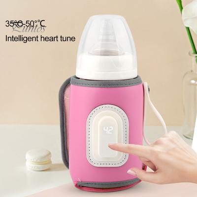 Baby Bottle Warmer Rechargeable Portable Type-C Charging Temperature Adjustable with LED Display Great Heat Retention On-the-go Baby Milk Bottle Cover