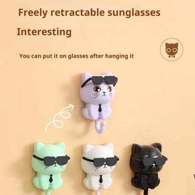 Depolama Kancası Güçlü Yük Taşıyan Su Geçirmez Karikatür Kedi Şekilli Palto Kancası Atkı Çanta Askısı Kancası Duvar Dekorasyonu