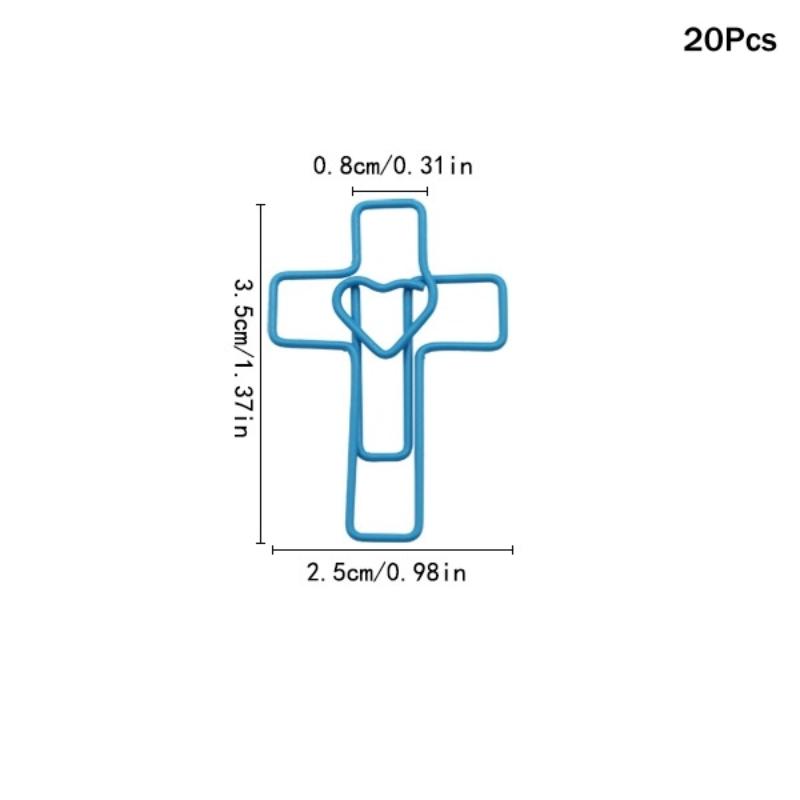 

New 20/50Pcs Creative Colorful Cross Heart Metal Bookmark Clips For Journaling Scrapbooking Office Stationery School Supplies