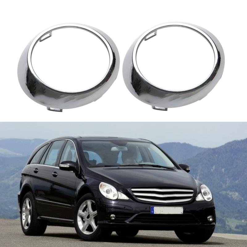 

1 Pair Chrome L+R Front Fog Lamp Frame Light Bezel Ring Cover Fit for Mercedes-Benz W251 R-Class 2006-2010 2518850374 2518850474