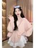 Women's Batwing Sailor Collar Pullover Sweater - Solid Color Knit Top for Autumn