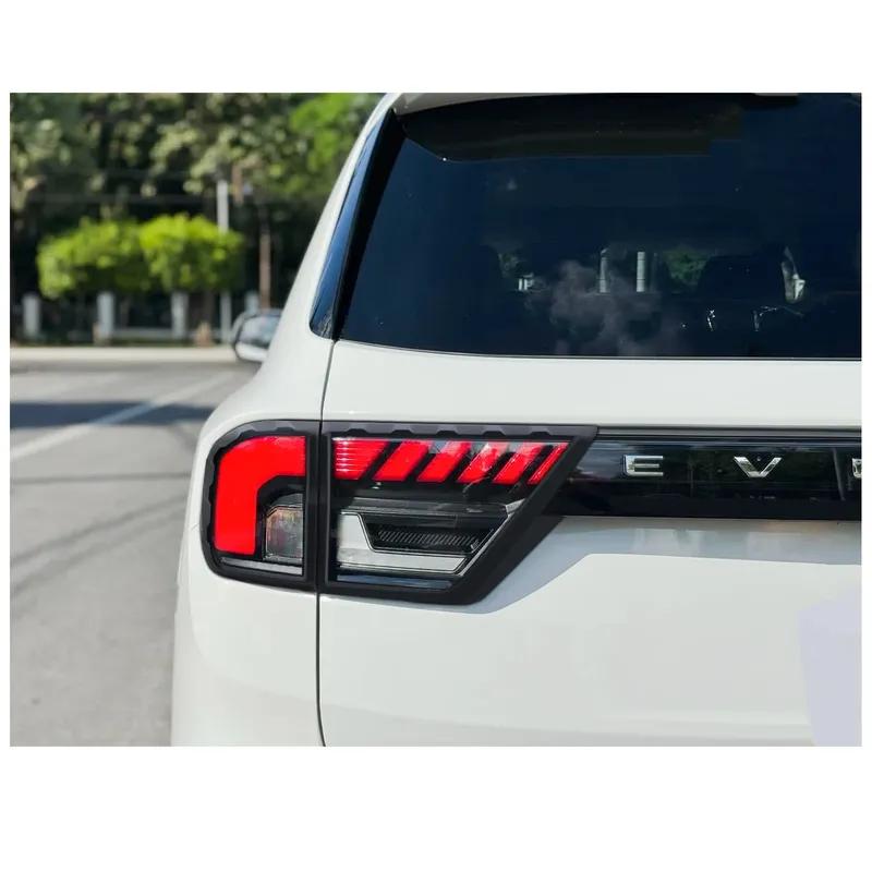 2PCS/SET Matte Black Taillight Tail Lights Cover Rear Light Cover Protection For Ford Everest   2024 4X4 Car Accessories