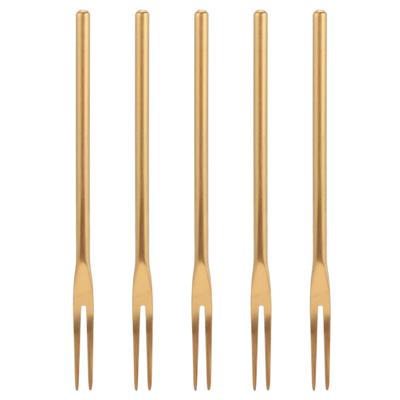 5Pcs Fruit Fork Stainless Steel Originality Cute Dessert Cake Small Fork for Home Bar Office