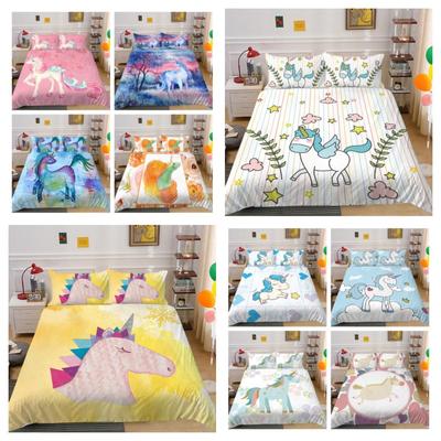 2023 New Style Unicorn Printing 3D Bedding Suit 100% Polyester Bedroom Decor Microfiber Comfortable Luxury Quilt Cover