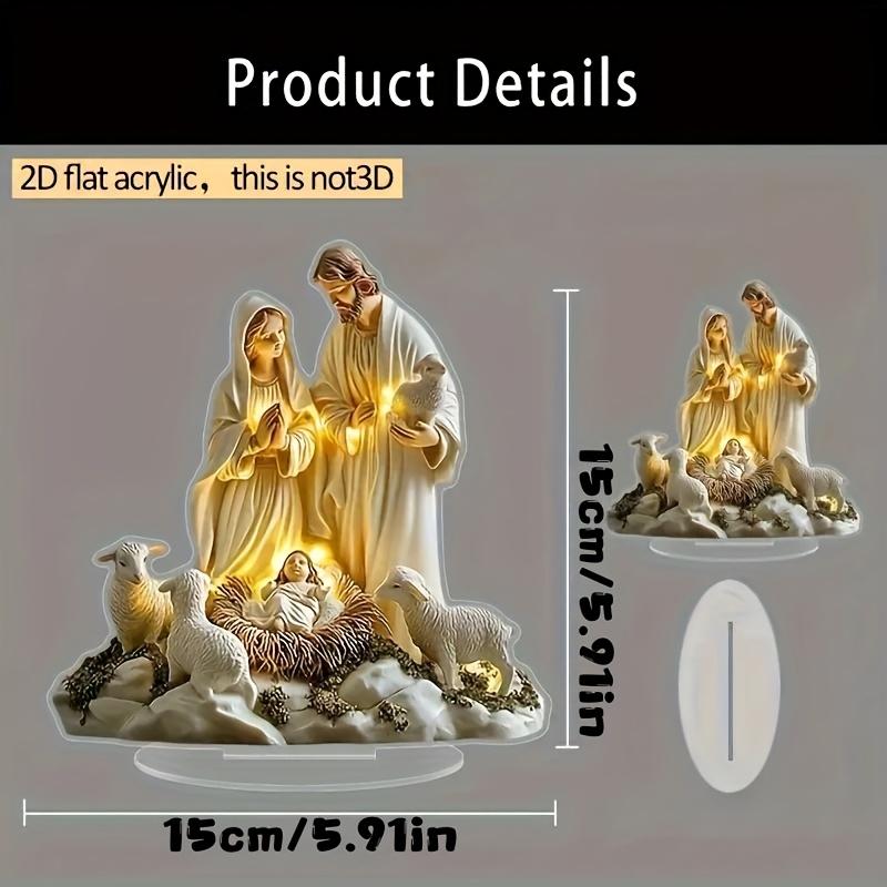 

New Nativity Jesus Birth Scene Xmas Table Centerpiece Accessory 2D Flat Acrylic for Home Office Decoration Party DIY Ornment