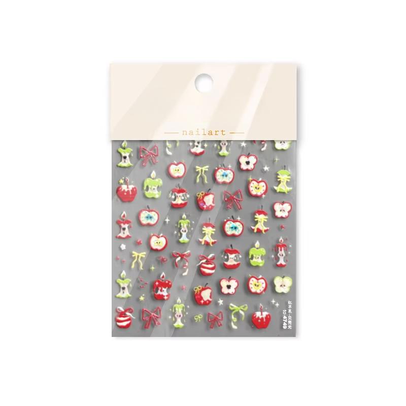 Retro Series Scrapbook Journal Sticker Cartoon Anime Red Color Stationery Sticker DIY Decor Nail Sticker