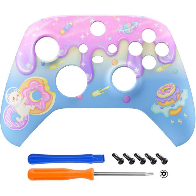 eXtremeRate Replacement Shell for Xbox Series X|S Controller - Unleash Your Style - Donut Odyssey Custom Acessories Skin Front Housing Cover for Xbox