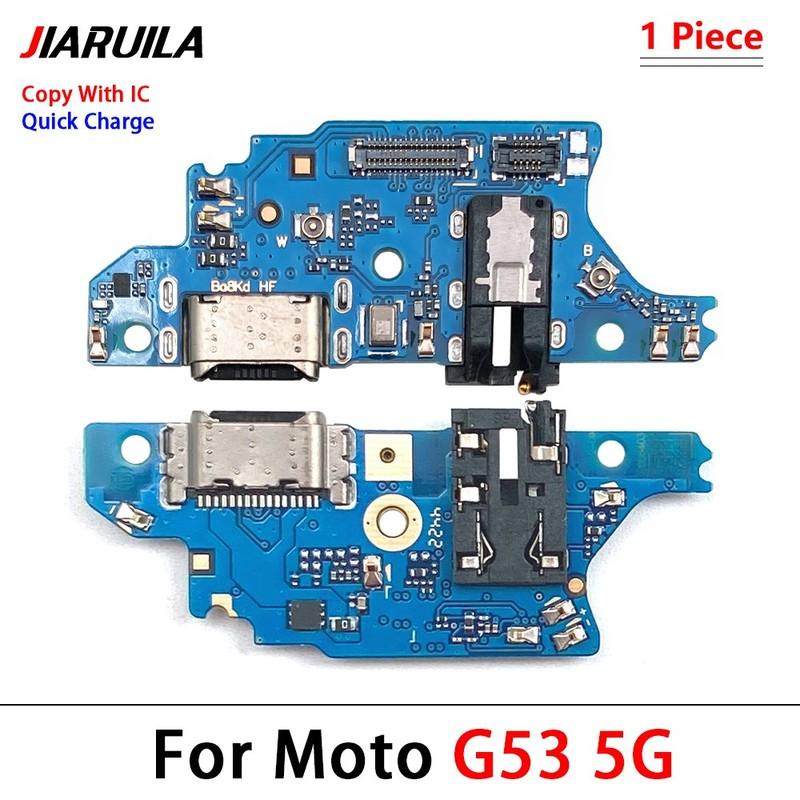 USB Dock Connector Charging Port Flex Cable For Moto G04 G14 G24 G34 G54 G53 G84 5G G13 G22 G23 Charger Board With Mic Module