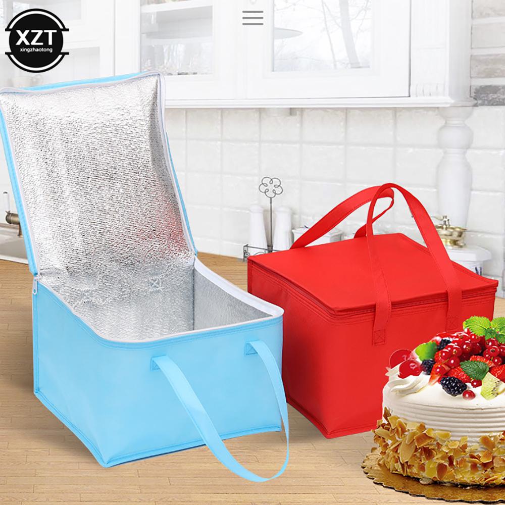 Nuova Borsa Termica Frigo Isolante Fresca Pranzo Cibi Bevande Scatole Conservazione Bevande Grandi Quadrate Borse Refrigerate Zip Picnic Carta Stagnola Borsa Cibo