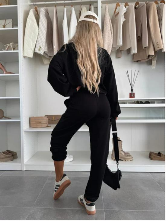 2025 Mode för kvinnor Krage Långärmad Dragkedja Jacka och Joggingbyxor Set