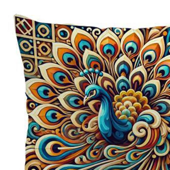Boho Peacock Cushion Cover Colorful Peacock Throw Pillow Cover Decorative Cushion Case for Sofa Living Room Bedroom Home Decor