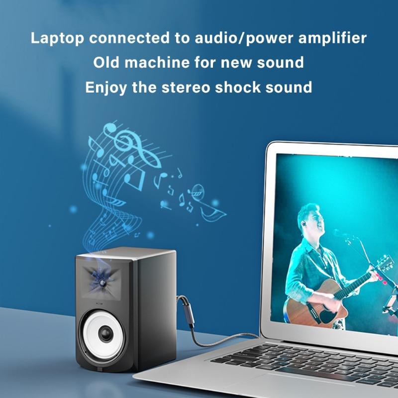 Type C to 2RCA Sound Converters Cable with Gold plateds Connectors for Home Entertainment Systems