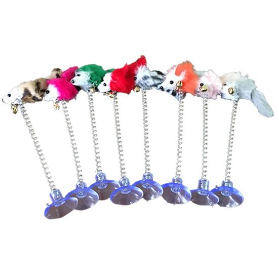Cat Toy Cat-friendly Design Soft Feather Mouse Imitation Spring Toy for Home