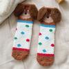 1Pair Thick Socks Cartoon Floor Socks Warm Coral Fleece Socks Comfortable Sleep Socks Skin-friendly Sausage Dog