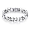 Stainless Steel Chain Bracelet Men Cycling Motorcycle Biker Gear Punk Style Geometric Link Wristband