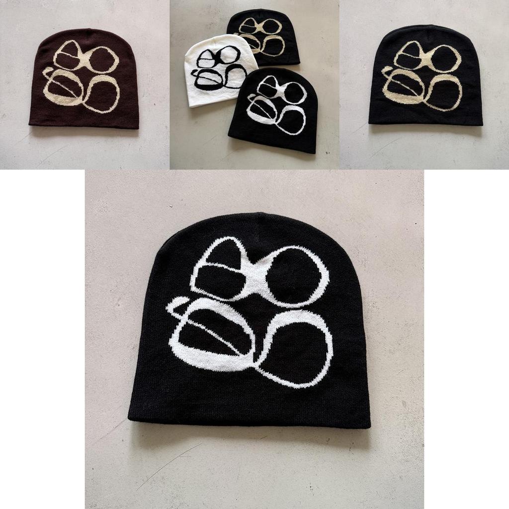 Korean Style High Top Knit Hat With Embroidered Letters For Autumn Winter Casual