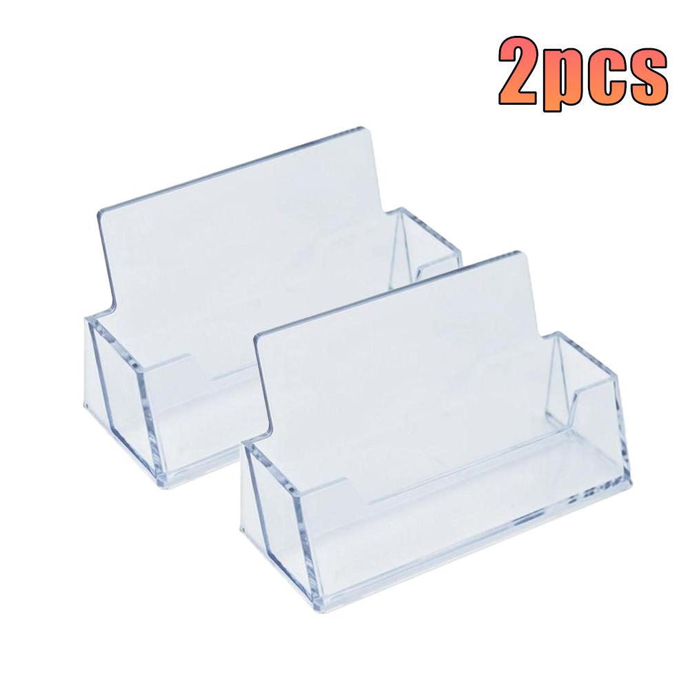1/2/3/4/5/pcs Business Card Case Desktop Office Business Card Holders Display Stands Plastic Transparent Shelf Box Storage New