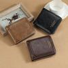 Short Small Zipper Wallet for Men Male Money Clip Vintage Purse Fashion Casual PU Leather Card Holder With Coin Pocket High Quality