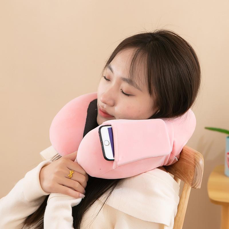 Modern U Shaped Memory Foam Cervical Pillow With Ultra Soft Fabric For Home And Travel