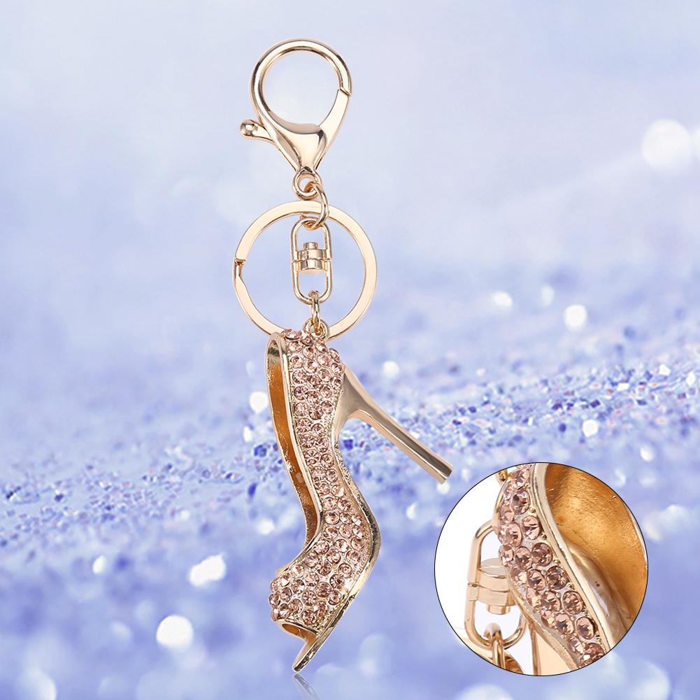 Key Chain Holder   Keychain   Alloy Rhinestone High Heel Key  Pink