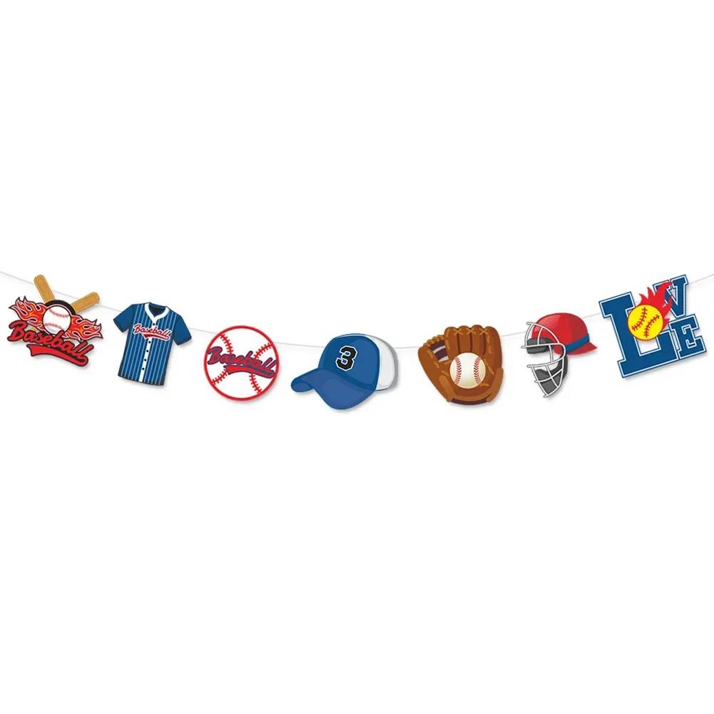 Sports-themed Parties Banners Banners Birthday Party Cake Decorations Card Paper Material Decorations Supplies Easy To Assemble