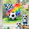 Fußballflagge Wandaufkleber Bunt Sport Thema Abnehmbar für Schlafzimmer Wohnzimmer Fenster Heimdekor