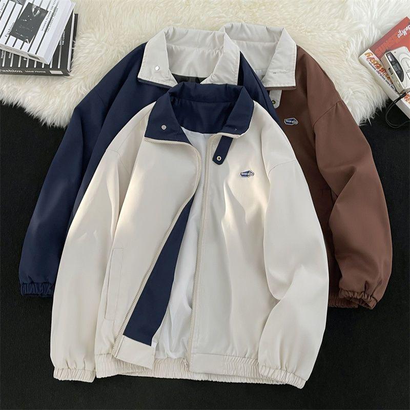 Brown coffee tooling jacket female student Ji Guochao jacket coach jacket