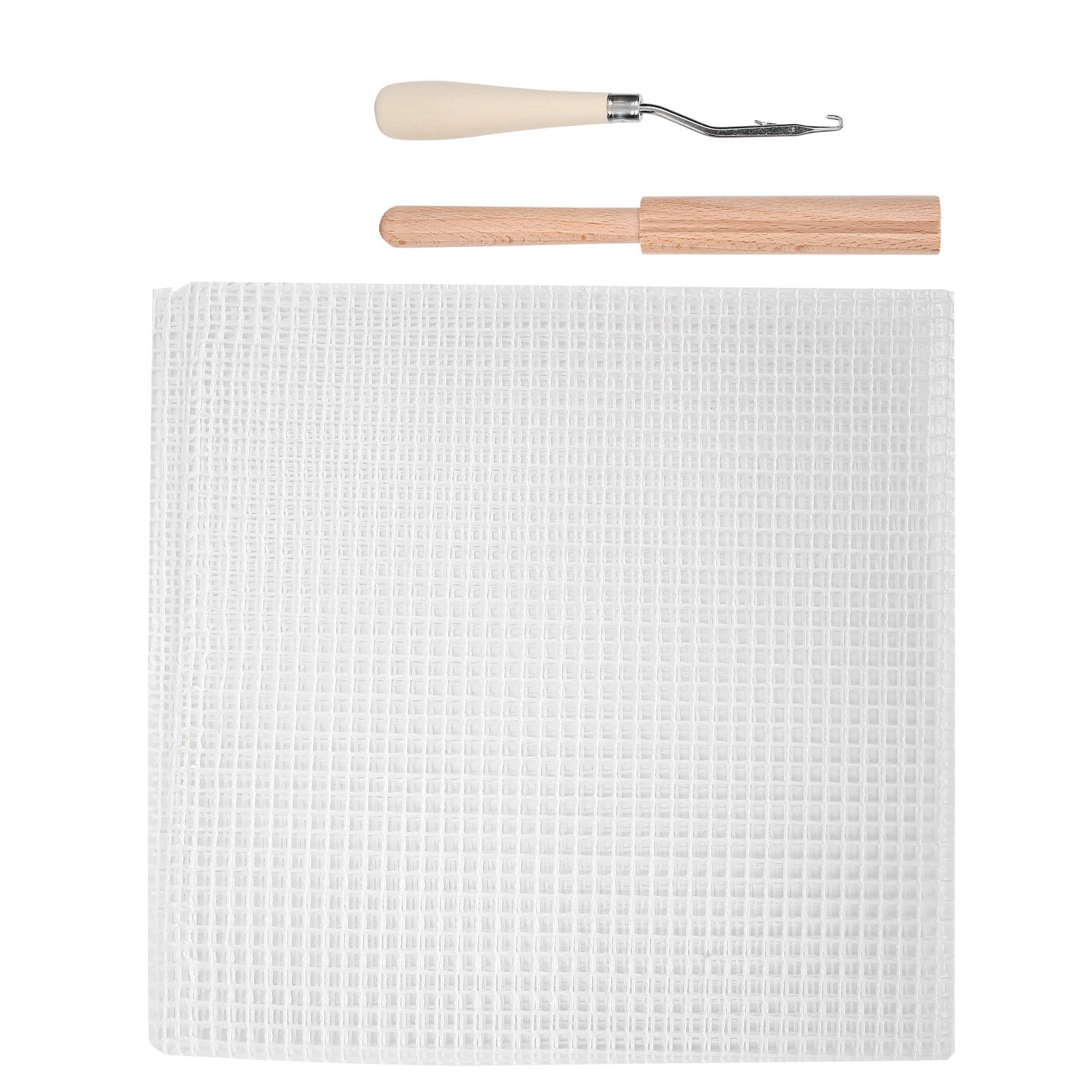 

Сетка Ткань DIY Ручная Работа Ковер Тканый Сетка Ткань Материал 50x50см Деревянная Ручка Крючок