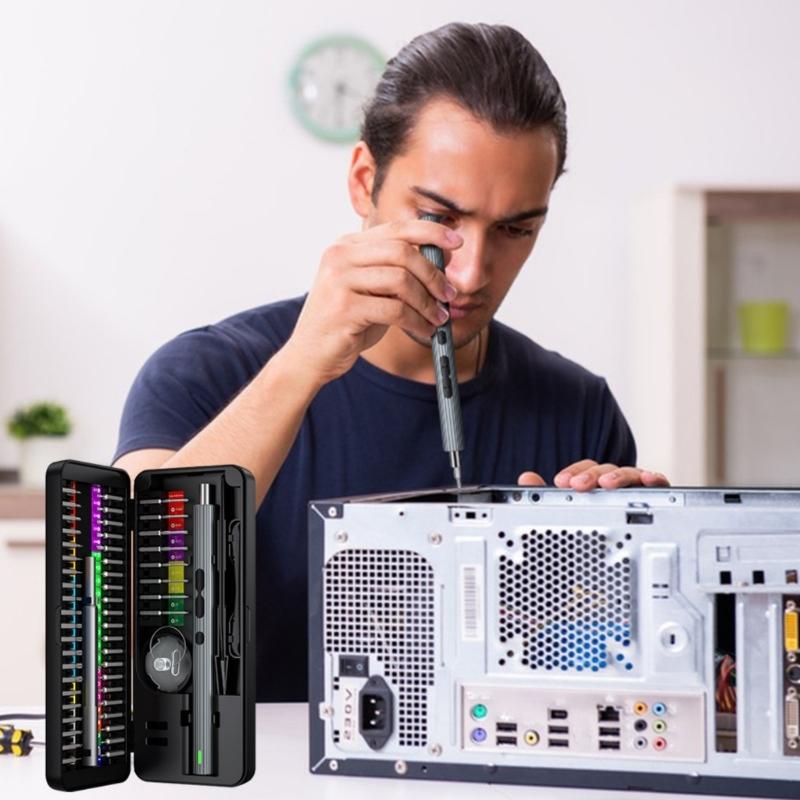 58 in 1 Magnetic Screwdriver Set With Rechargeable Battery Compact Cordless Tool For Electronics And Home Improvement