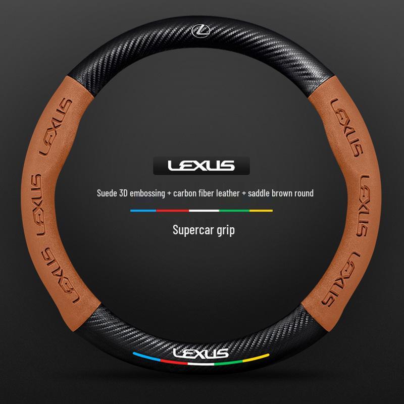 Lexus Steering Wheel Cover: Genuine Leather & Suede for UX, NX, RX, LX, CT