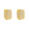 European Luxury Full Pavé Zircon Wide Hoop Earrings Gold Plated Statement Ear Buckles for Women