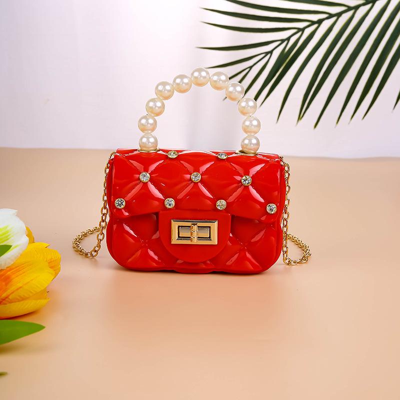 Summer Women's Argyle Pearl Handbag - Jelly Crossbody/Shoulder Bag