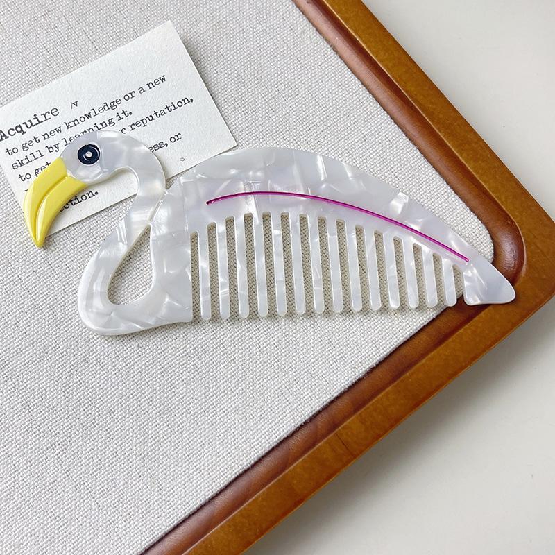 

1pc Cute Cartoon Comb Thickened Plastic Non-Electric Hair Brush for Dogs and Cats, Portable Acetate Straightening Comb
